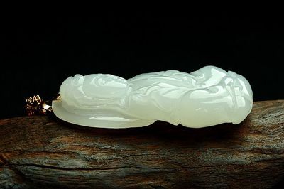 * 天然玉石白玉觀音菩薩吊墜 和田玉正莊觀音掛件男女款青海料