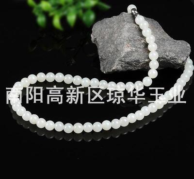 【廠家新疆和田玉項鏈 青海料白玉女款項鏈 玉石珠鏈】價格_廠家_圖片 -